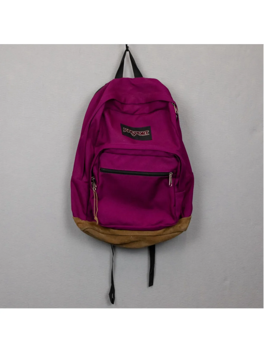 Jansport berry purple laptop sleeve leather bottom backpack